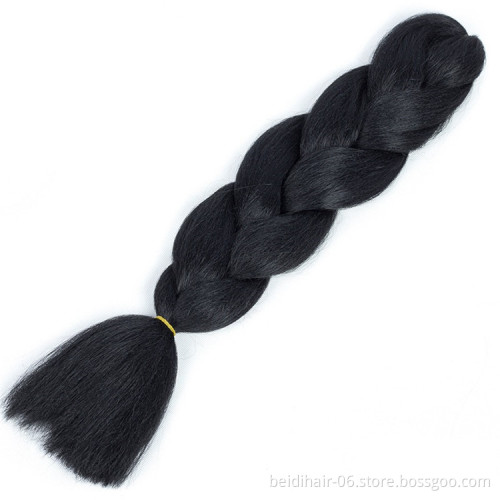 African Synthetic Hair For Braids Extensions Fibre Jumbo Hair Braid Color Pre-Stretched Synthetic Braiding Hair